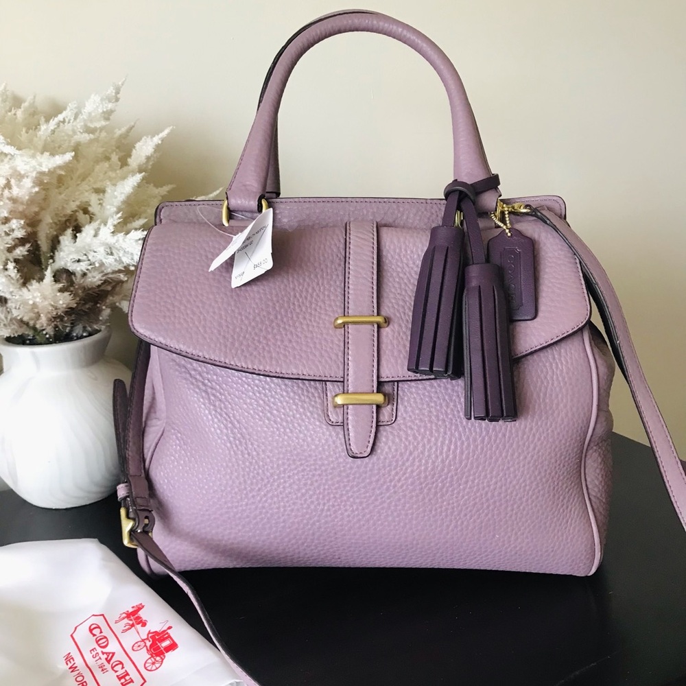 Coach Legacy North South Leather Satchel Bag, Purple Mauve, NWT, Dead Stock